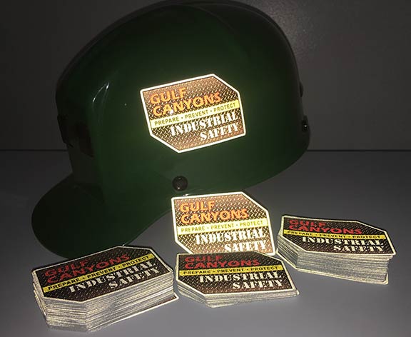 Custom industrial safety hard hat stickers