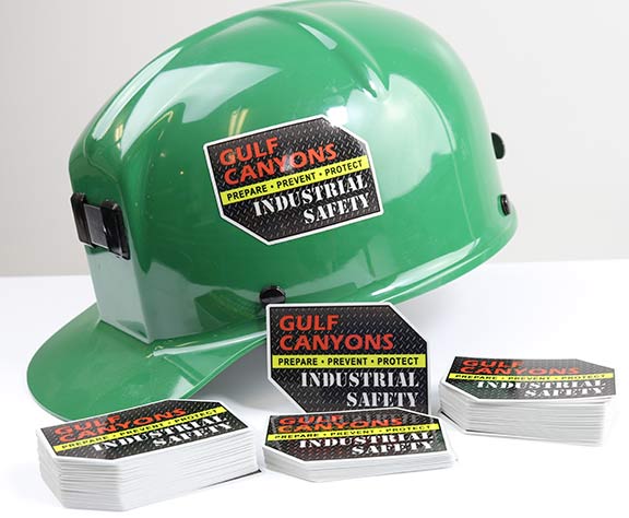 Custom industrial safety hard hat stickers