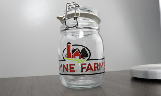 Clear Stickers applied to Jar