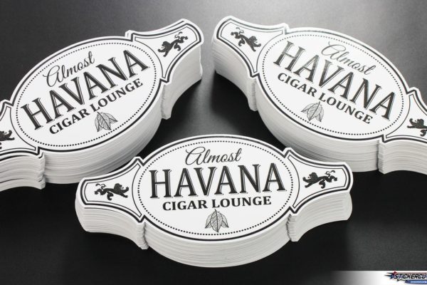 Contour Cut Almost Havana Cigar Premium White Stickers