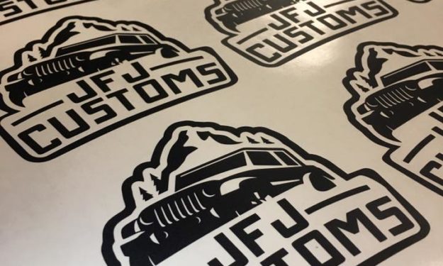 Black Die Cut Stickers in Progress