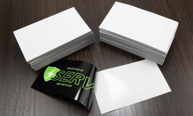 Protected by Serv Front Adhesive Stickers