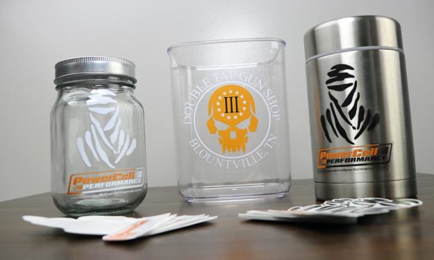 Custom Clear Gun Shop and Motorcycle Vinyl Stickers