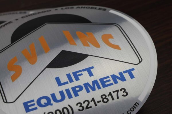 Brushed Aluminum Custom Equipment Stickers