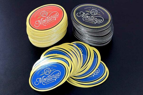 Contour Cut Montanya Distillery Oval Stickers - Glossy Laminate