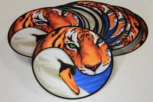 HVAC Stickers - Contour Cut to a circle