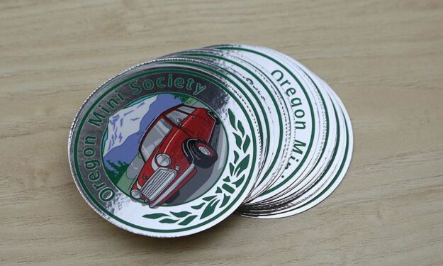 Mirror Silver Chrome Car Club Stickers