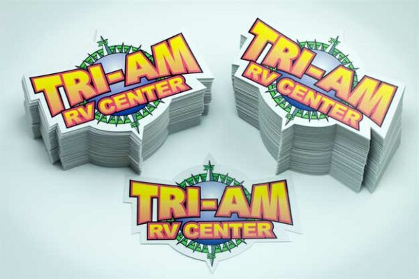 Contour Cut RV Center Stickers - Glossy Laminate