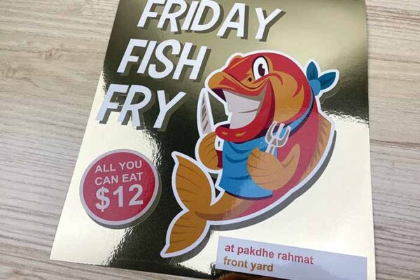 Full Color Mirror Gold Sign