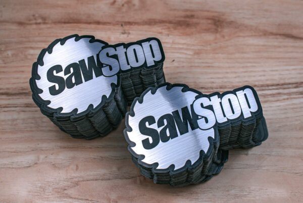 Die-Cut Brushed Aluminum Labels