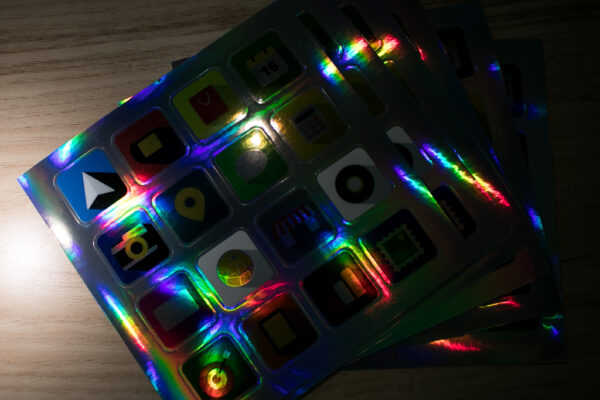 Holographic Sticker Sheets at Night