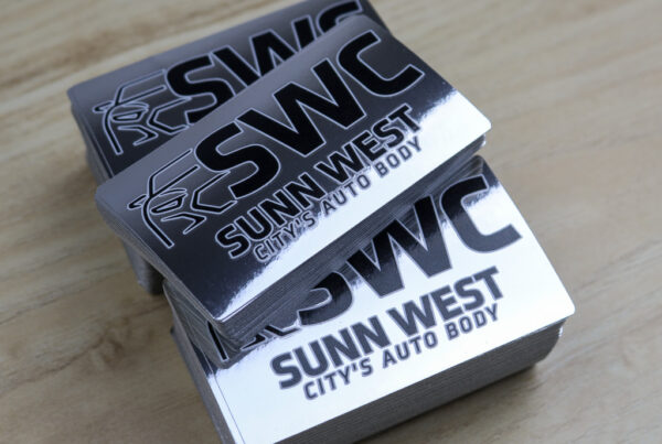 Autobody Custom Chrome Stickers with Black and White Ink