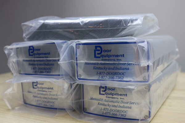 Packaged Outdoor Equipment Labels in Brushed Aluminum