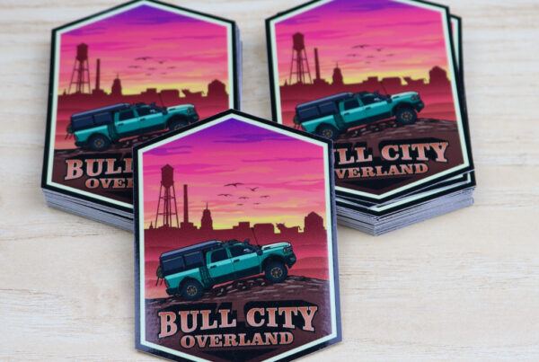 Overlanding Custom Vinyl Stickers - Glossy Laminate - Contour Cut with No outside White Border