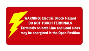 HIGH-TACK VINYL: 4" x 2"  Warning: Electric Shock Hazard