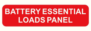 HIGH-TACK VINYL: 4" x 1" Battery Essential Loads Panel