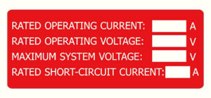 REFLECTIVE VINYL: 5" x 2" Rated Operating Current