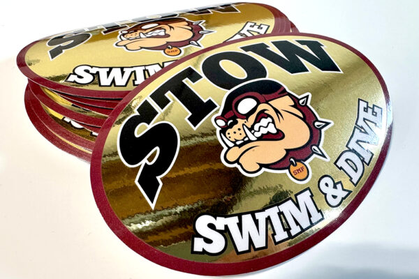 Mirror Gold with White Ink School Stickers