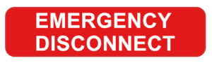 1" x 4" Emergency Disconnect Reflective Stickers