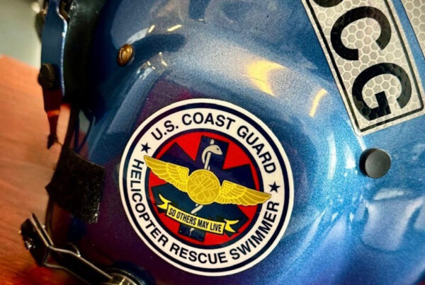 United States Coast Guard Helmet Stickers - High Tack on Plastic Curved Surface