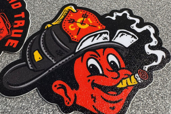 Textured Laminate with High-Tack Vinyl Textured Laminate with High-Tack Vinyl - Fire Helmet Stickers