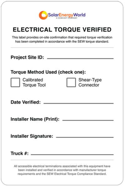 HIGH-TACK VINYL: 6" x 4" Electrical Torque Verified